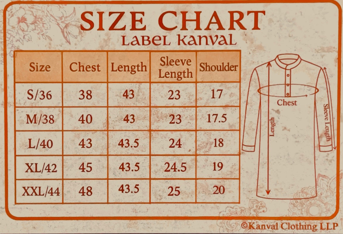 Lotus Printed Pure Cotton Short Kurta For Man (PURPLE)